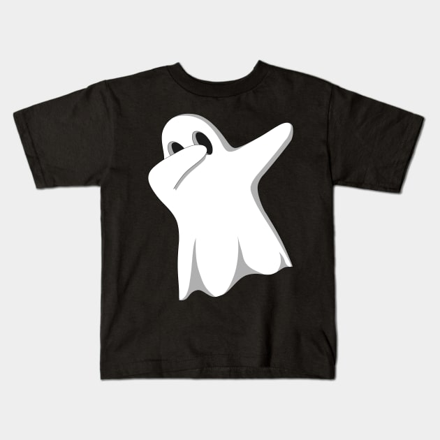 Dabbing Funny Ghost Halloween Kids T-Shirt by MasliankaStepan